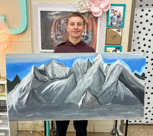 Cael's mountain landscape art piece