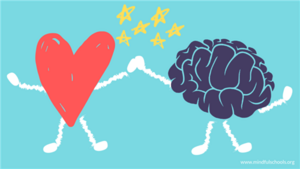 Heart and brain holding hands